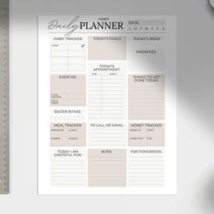 Daily Planner & Habit Tracker | Schedule Routine I Track Goals I Time ...