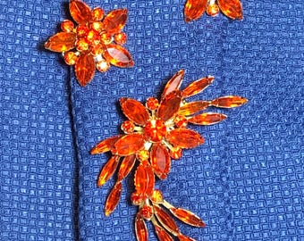 Flaming flower by Judy Lee Brooch and Earrings  50-60s   (69)