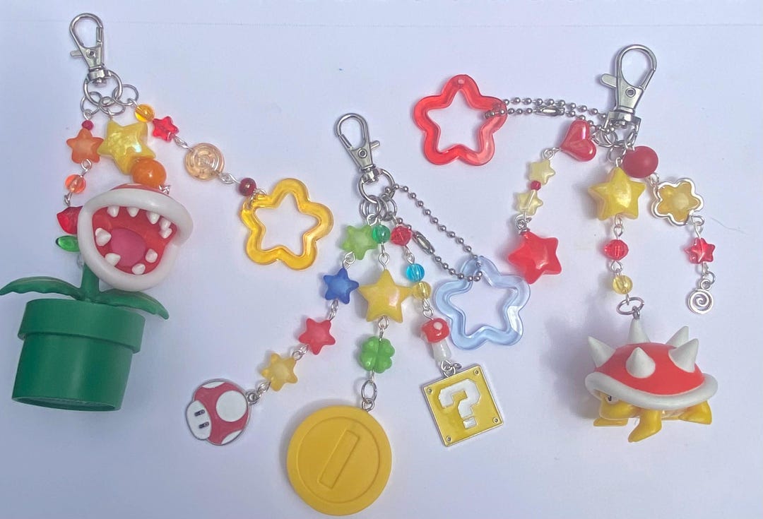 Nintendo Super Mario Bros Icon Inspired/themed Beaded Keychains| Super ...