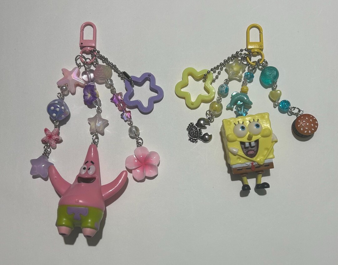 Nickelodeon Spongebob Squarepants and Patrick Star Keychains; Cartoon ...