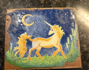 Vintage Limoges brass box Unicorn rare