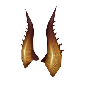 Roblox DLC Golden Horns of Pwnage Hat Limited Edition *DIGITAL Kod* Världsomspännande | Golden Millionaire Gold Dragon Horns Hat Accessory Avatar