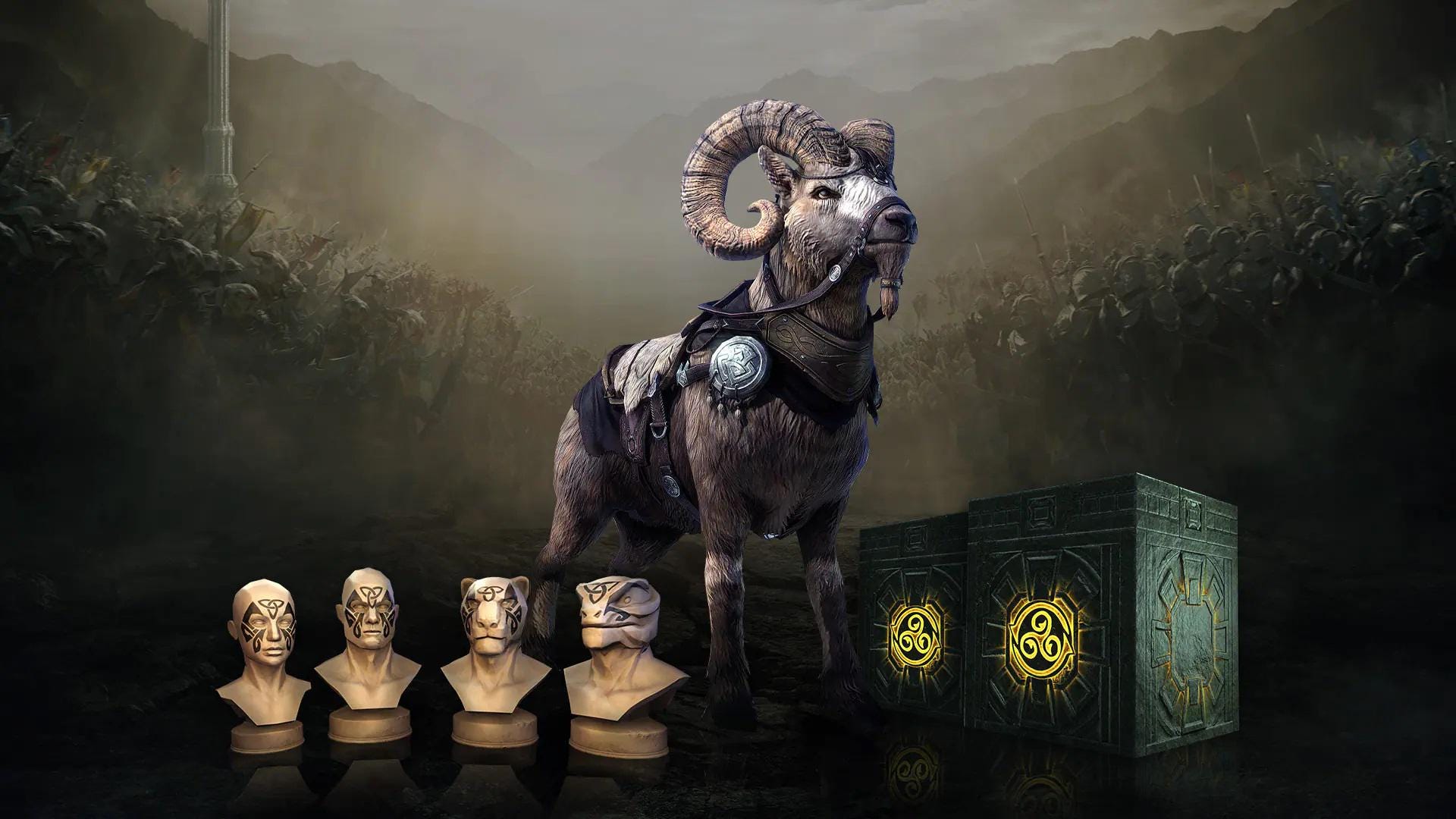 Elder Scrolls Online DLC ESO Cliff Ram Pack Limited Edition *XBOX Code*  Worldwide | Windhelm Cliff Ram, Druidic Tattoos, Crown Crates Bundle - Etsy, image size:1920x1080
