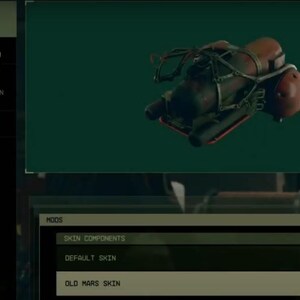 May include: A green and brown gaming item called a "Tunnel Mining Frok" with a value of 875. The item has a "Old Mars Skin" installed. The item has a green background and is displayed on a screen.