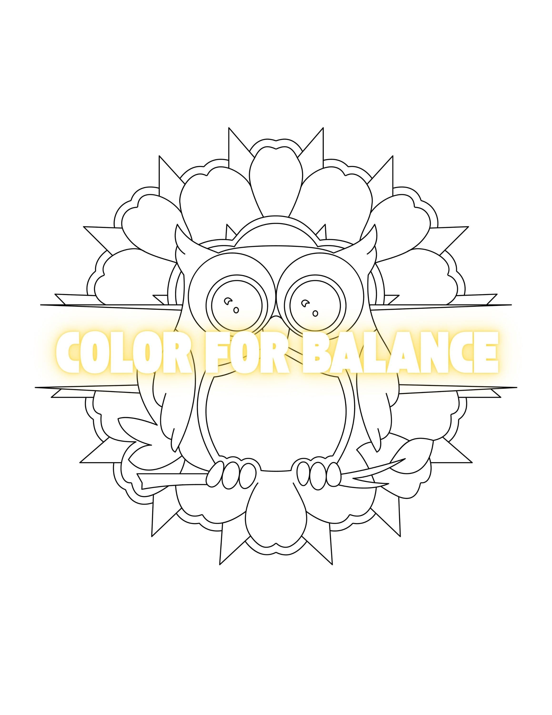 Adorable Owl Mandala Coloring Page | Tattoo Flash Style Animal Line Art | Printable Digital Download