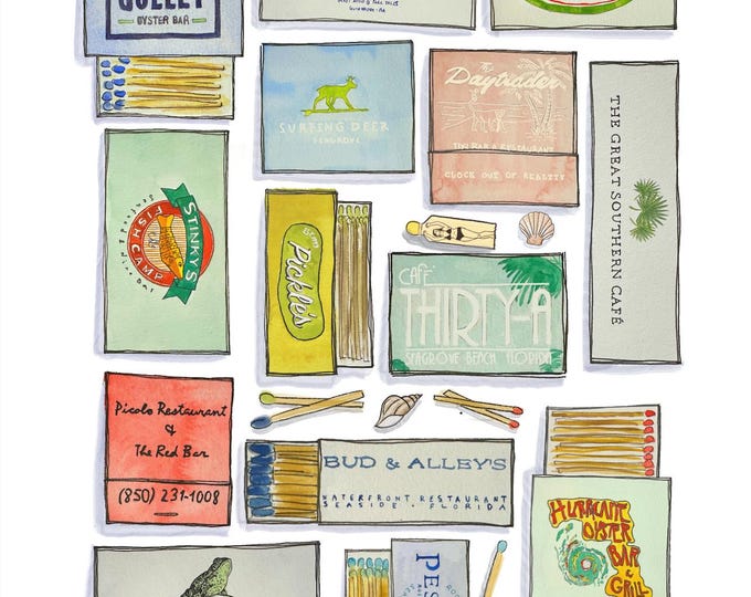 Restaurants of 30A Matchbook Print
