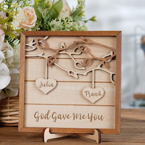 Personalized Valentine Wooden Sign, Couples Wood Sign, Anniversary Gift, Wedding Gift, Couples Names Sign, Couples Heart with Date Sign
