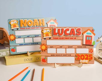 Custom First Day of School Interchangeable Sign, School Board Gift for Students, ,Back To School Gift, Gifts Son, Daughter