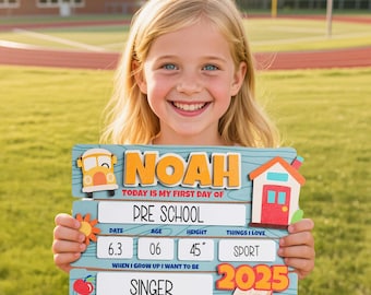 First Day of School Sign, Custom School Board Gift for Students, Back To School Gift, Gifts Son, Daughter