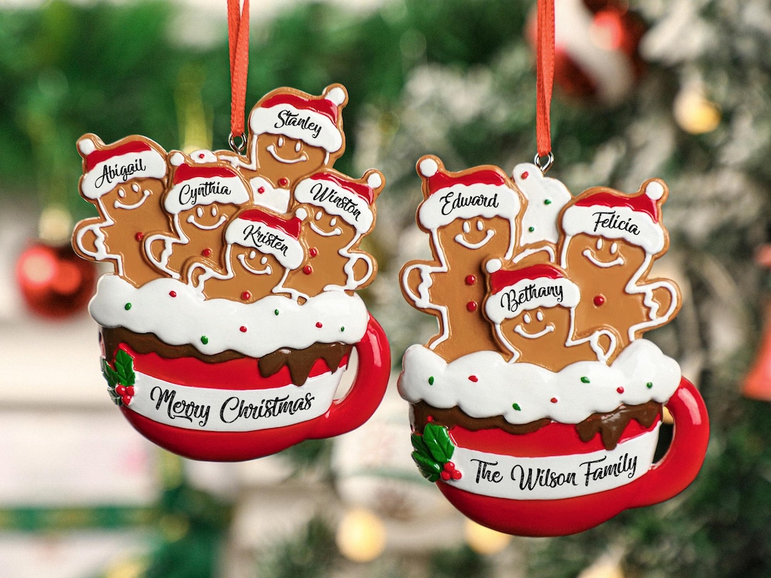 Custom Gingerbread Personalized Gingerbread Christmas Ornament 2025, Custom Resin Family ...