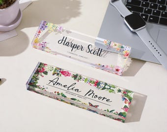 Spersonalizowany szyld na biurko, tabliczka z imieniem nauczyciela, akrylowa tabliczka z imieniem na biurko, spersonalizowana akrylowa tabliczka z imieniem na biurko, prezent dla współpracownika, wystrój biura