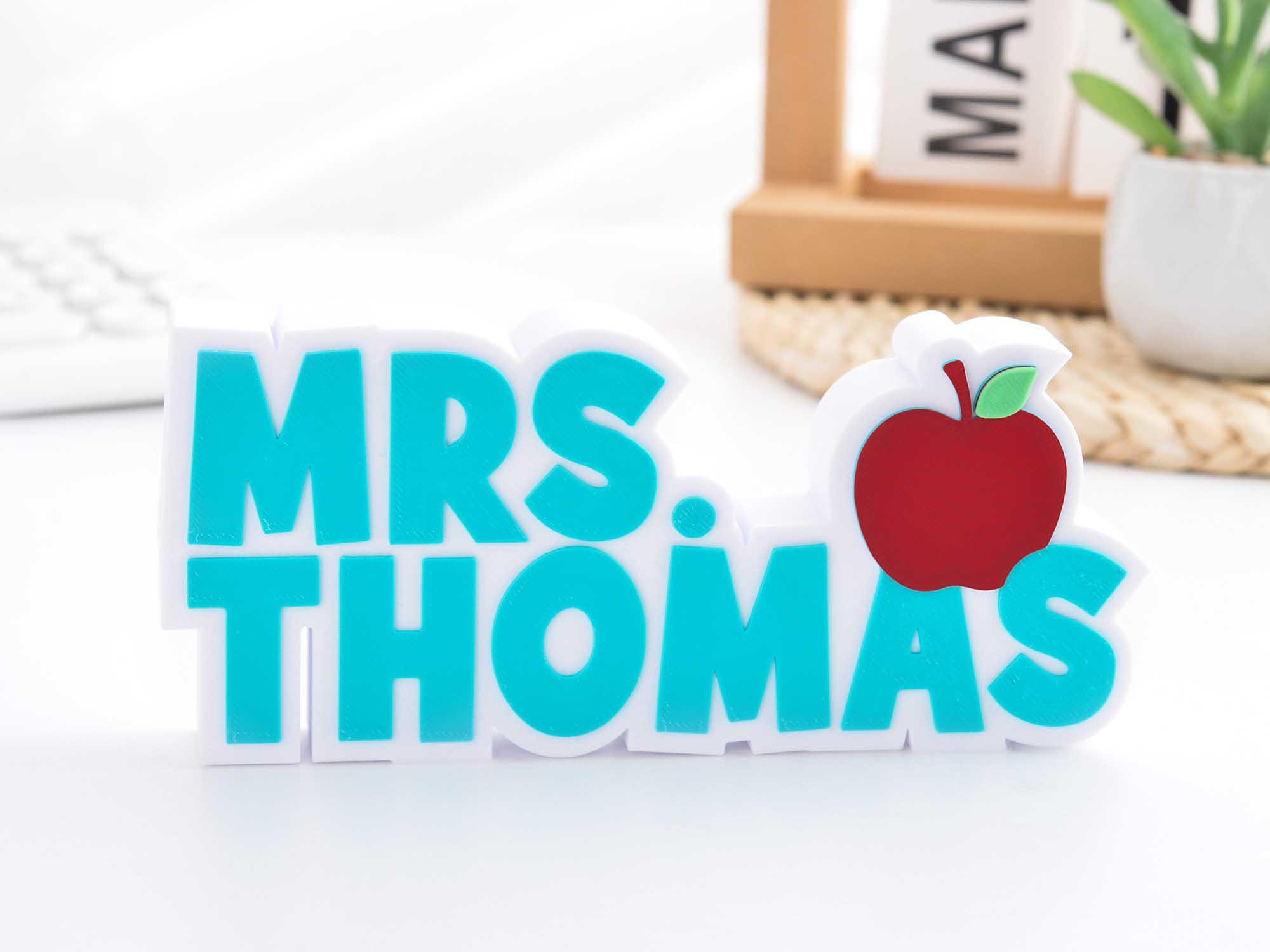 Personalized Teacher Name Plate, Custom Teacher Gift, Teacher Desk Decor, Groovy Name Plate, Daycare Gif, Personalized Teacher Gift