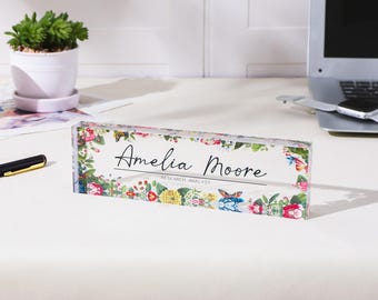 Tabliczka z imieniem na biurko, spersonalizowana tabliczka z imieniem nauczyciela, akrylowa tabliczka z imieniem na biurko, spersonalizowana akrylowa tabliczka z imieniem na biurko, prezent dla współpracownika, wystrój biura