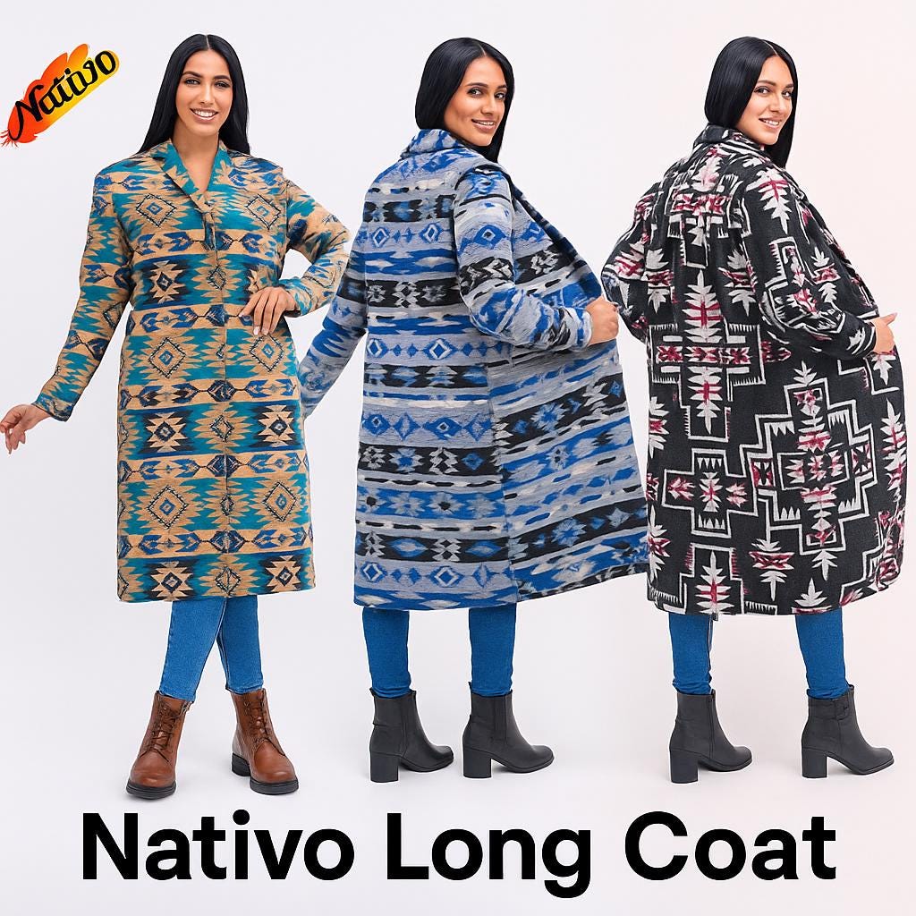 Aztec Pattern Long Flannel Coat - Etsy