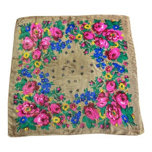 Metallic Traditional Floral Scarf