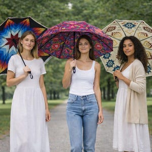 Southwestern 8-Ribs 30 inch  Golf Umbrella – Windproof, Large Canopy, Auto-Open