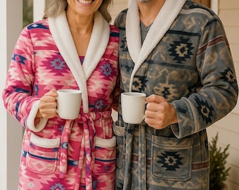 Unisex Southwestern Flannel Robe