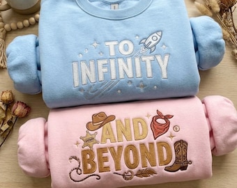 BESTICKTES Toy Story Trip Sweatshirt, To Infinity Sweatshirt, Buzz und Woody Shirt, Disney Paar Shirt, Pixar Disney Urlaub