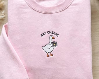 EMBROIDERED Goose Photographer Sweatshirt, Photography Goose Sweater, Funny Camera Shirt, Gift for Photographer, Gift for Her, Gift for Him