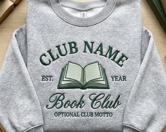 Moletom personalizado bordado para amantes de livros, presente pessoal para leitores ávidos, camisetas para clubes de leitura, presente para fãs de livros.