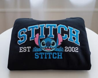 Sudadera con bordado de Stitch vintage (EST. 2002): suéter de Stitch de Disney, camiseta de Disneyland, camiseta de Disneyworld, camiseta de Stitch 2025, película de Stitch