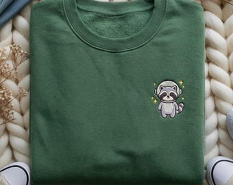 EMBROIDERED Space Waschbär Hoodie, chaotischer niedlicher Waschbär gesticktes Geschenk, Waschbär im Weltraum Hoodie, lustiger Waschbär Hoodie, Waschbär-Liebhaber-Geschenk-Shirt