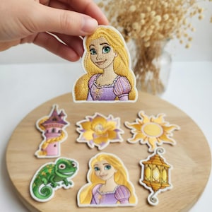 Patchs brodés Raiponce enchevêtrés de Disney, écusson princesse Disney, écusson Disneyland, cadeau voyage Disneyworld, écusson sac à dos Disney
