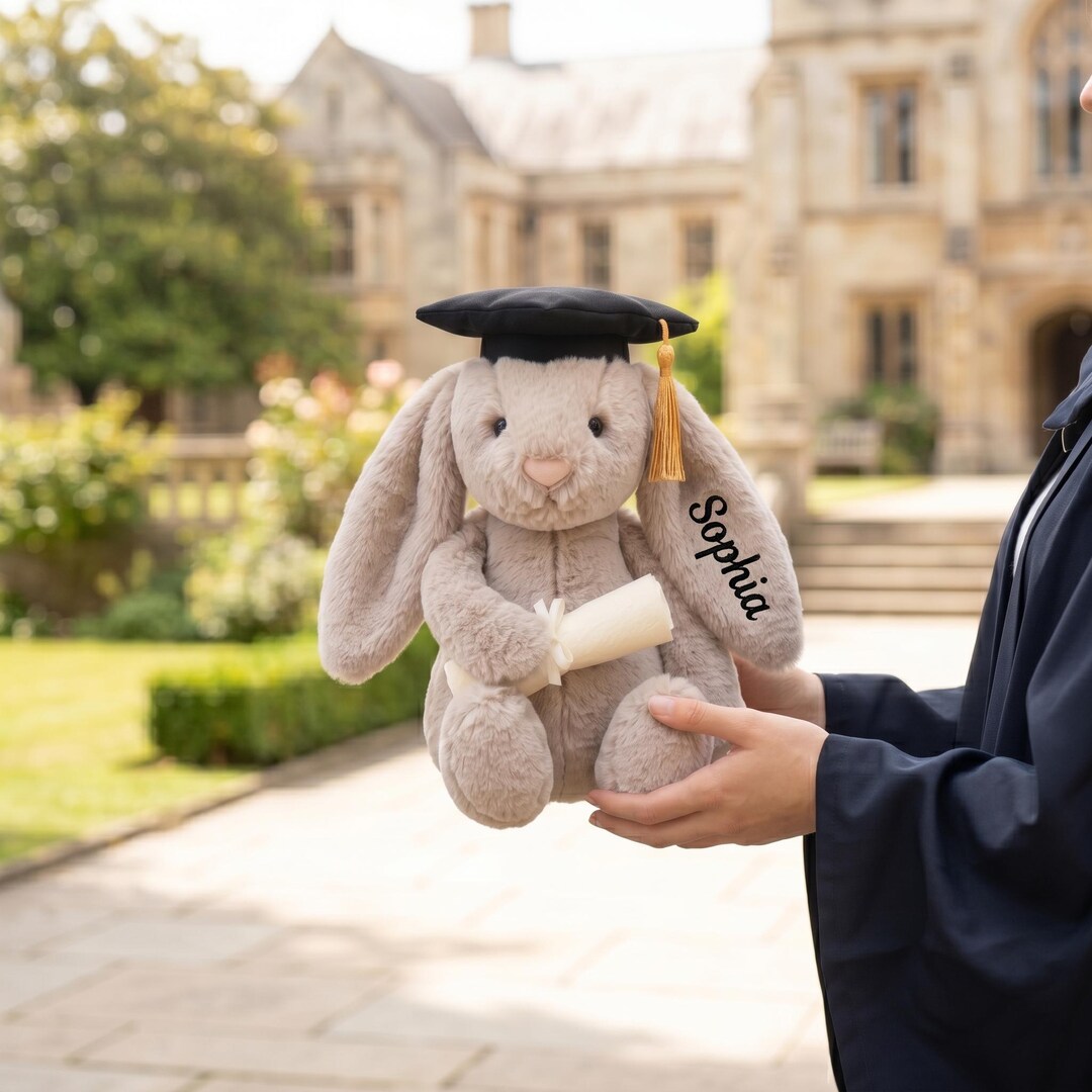 Custom Name Graduation Rabbit, Class of 2026 Keepsake, Embroidered ...
