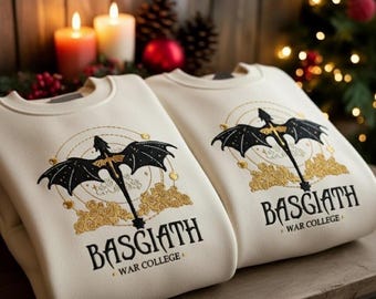 BESTICKTES Basgiath War College Sweatshirt, Drachenreiter Shirt, Vierter Flügel Pullover, Drachenreiter, Rebecca Yorros, Fantasy Reader Shirt