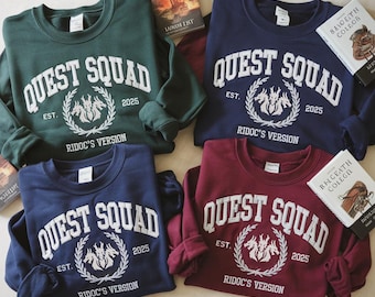 Vintage Retro Quest Squad Team Embroidered Sweatshirt, Ridoc’s Version Crewneck, Quest Squad est 2025 Shirt
