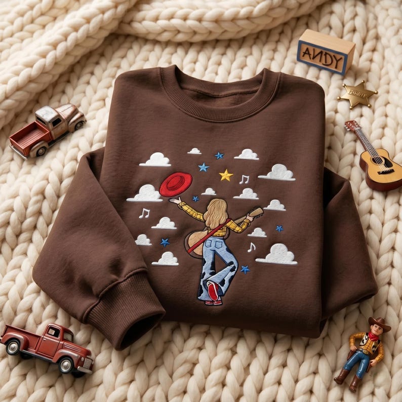 Disney Toy Story 5 Embroidered Sweatshirt, Disney Cowgirl Shirt, Disney Pixar Fans Shirt, Toy Story Fan Shirt, Disney World Shirt image 1