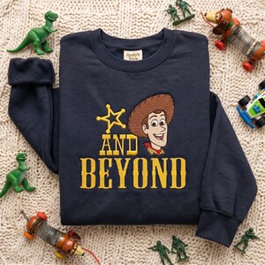 Disney Woody And Buzz Embroidered Sweatshirt, Disney Cowboy Sweater, Custom Toy Story Sweater, Theme Park Top image 6