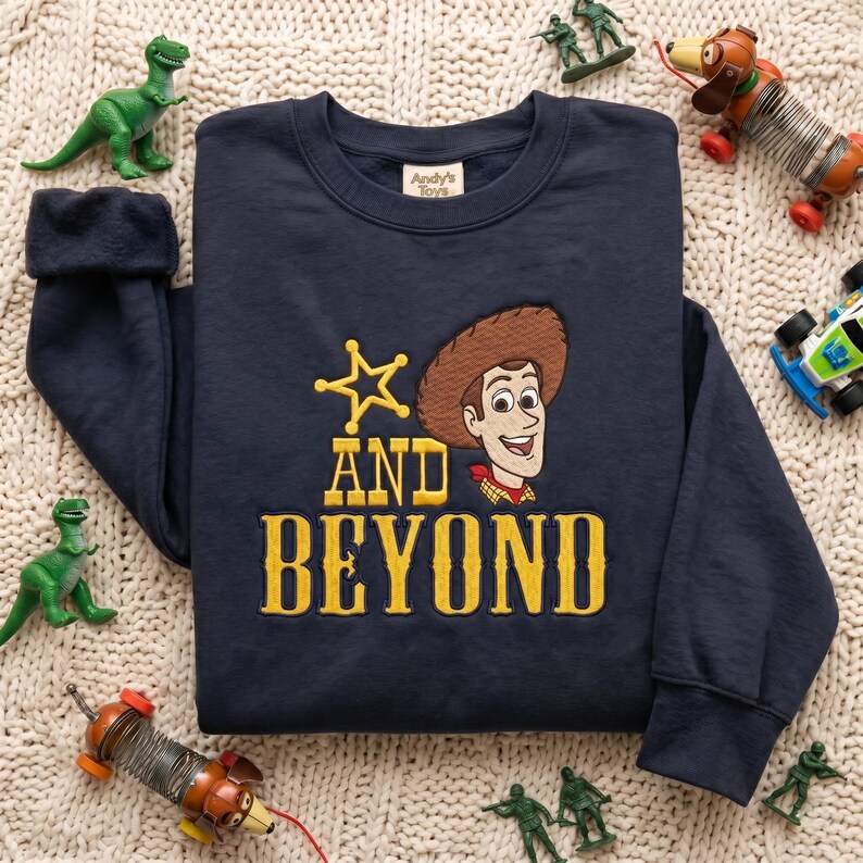 Disney Woody And Buzz Embroidered Sweatshirt, Disney Cowboy Sweater, Custom Toy Story Sweater, Theme Park Top image 6