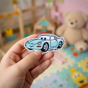 Disney Cars Custom Name Embroidered Patch, Lightning McQueen Mater Iron On Patch, Disney Cars Patch for Backpack Jacket, Disney Trip Gift image 2