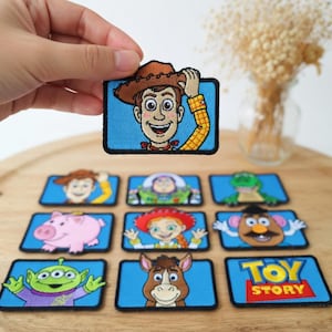 Disney Toy Story Broderad Tygmärke, Woody Jessie Buzz Mr Potato Alien Hamm Dinosaur Stryk-på Jackor, Väskor, Present till Disney Toy Story Fan
