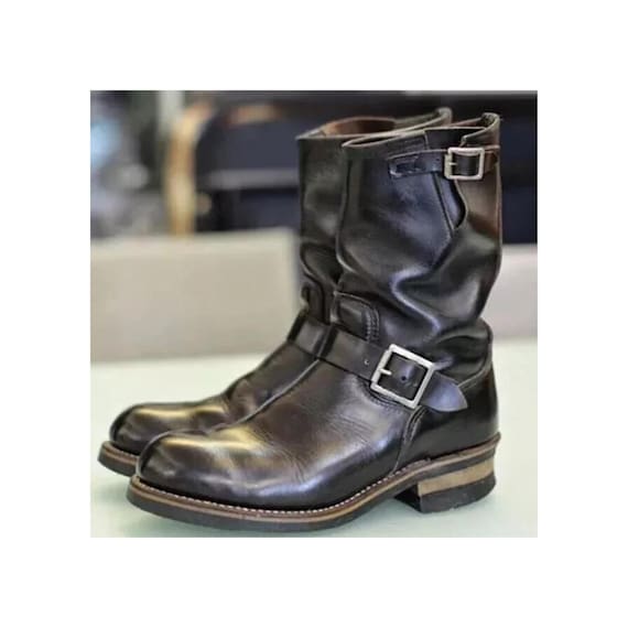 men\'s brown leather long marching boots handmade Men Handmade Tan Leather Ma sham R Country Derby Boots,Ankle  main image 2