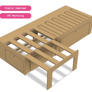 Campervan/Van/RV Bed Plans - 190 or 180 cm - DXF Files for CNC - 15mm Wood - Digital Download