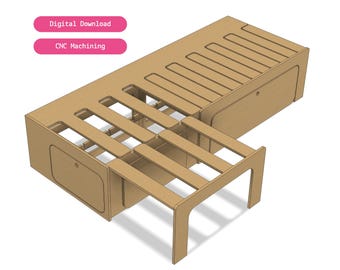 Campervan/Van/RV Bed Plans - 190 or 180 cm - DXF Files for CNC - 15mm Wood - Digital Download