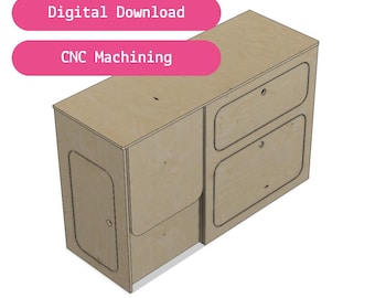 Plans console latérale de camping-car / Van / Fourgon - Fichiers DXF pour CNC - Bois 15mm ou 12mm- Téléchargement numérique