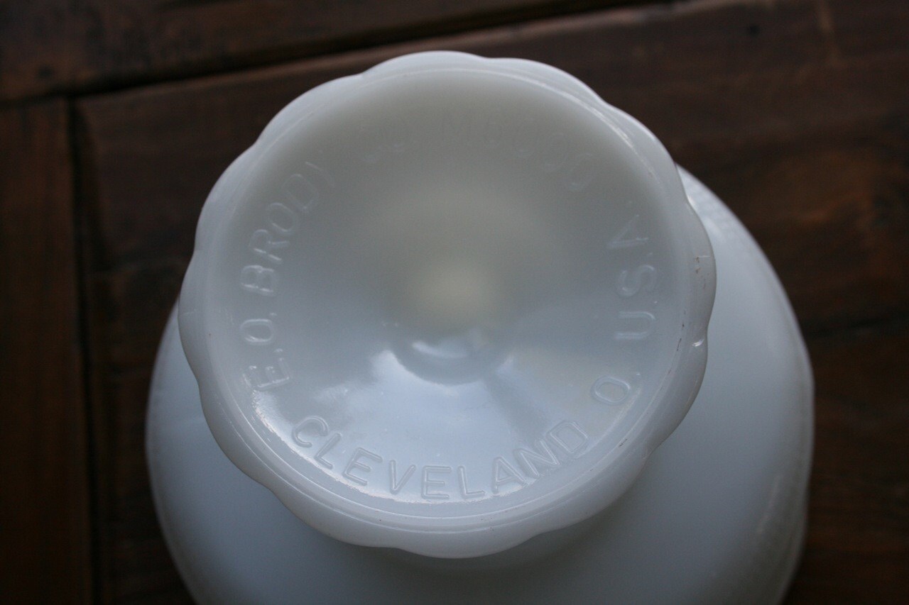 Vintage E.O. Brody Co. Milk Glass Pedestal Bowl M6000 Etsy