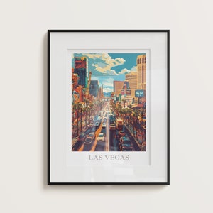 Las Vegas USA Amerika Digitaler Download Druck | Poster Aquarell | Wohnkultur | Druckbare Wandkunst | Reise Poster | Wahrzeichen