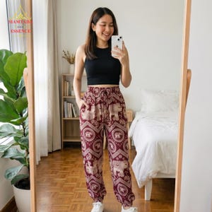 Thai Elephant Harem Pants - Boho Hippie Yoga Trousers, Loose Fitting Free Size Festival Clothing