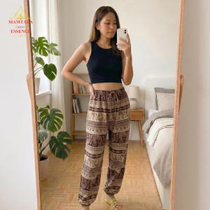 Thai Elephant Harem Pants - Boho Hippie Yoga Trousers, Loose Fitting Free Size Festival Clothing