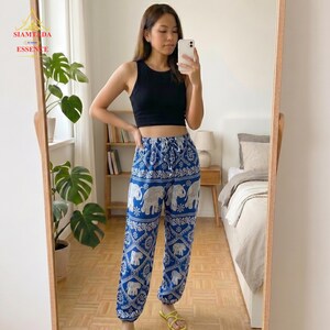 Thai Elephant Harem Pants - Boho Hippie Yoga Trousers, Loose Fitting Free Size Festival Clothing