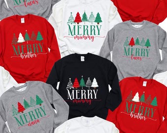 Individuell gestaltete Familien-Weihnachtspullover, Partner-Weihnachtspullover für die ganze Familie, personalisierter Weihnachtspullover mit Namen, Weihnachts-Team-Shirt