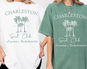 Comfort Colors® Charleston Bachelorette Shirt, Custom Bach Club Shirt, Custom Location Bachelorette Shirt, Personalized Girls Trip Shirt