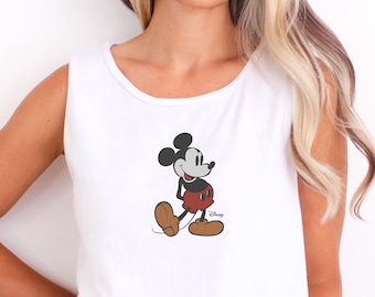 Comfort Colors® Retro Mickey Disney Tank Tops, Classic Mickey Tank Top, Y2k 90s Style Mickey Mouse Tee, tank Tops
