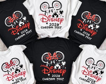 Custom Disney 2026 Shirt,Disneyland Castle 2026 Shirts,Disneyworld Tshirt,Disney 2026 Trip Shirt, Disney Family Matching Shirt,Disney Tee