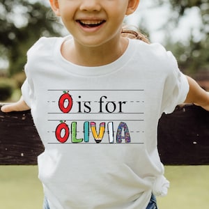 Custom Kids Name Back To School Shirt Shirt, Toddler First Day of School Tee Kindergarten Shirt With Name, First Day School Outfit