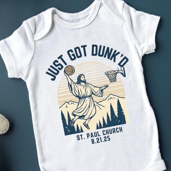 Just Got Dunked Funny Doop Onesie®, Gedoopt Shirt, Custom Doop Baby Onesie®, Doop Babycadeau, Babyshower Cadeau, Babydoop